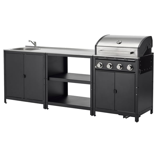 GRILLSKÄR Außenküche, Edelstahl, 244x61 cm