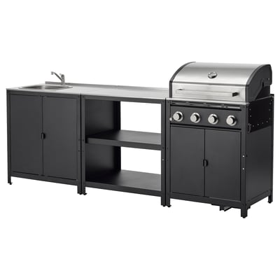 GRILLSKÄR Außenküche, Edelstahl, 244x61 cm