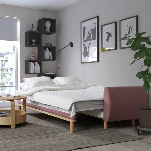 GRUNNARP 3er-Bettsofa, Gunnared hell braunrosa