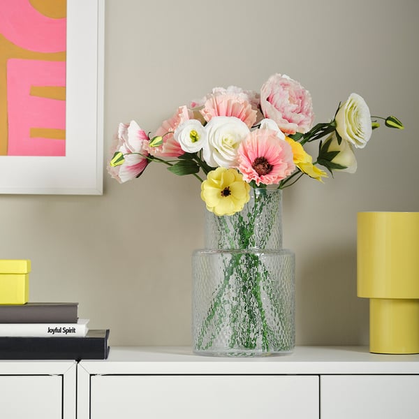 GULDSPETT Kunstblume, Papier/Mohn rosa, 40 cm