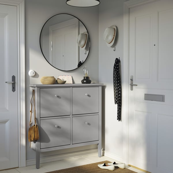 GULLABERG Schuhschrank 4 Fächer, grau, 105x22x107 cm