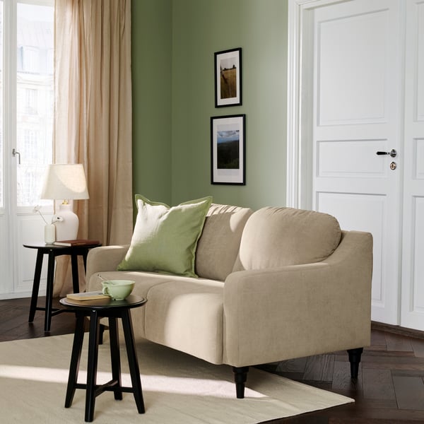 GULLVALLA 2er-Sofa, Silkeryd graugrün