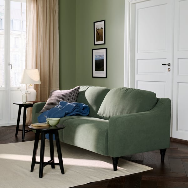 GULLVALLA 3er-Sofa, Silkeryd graugrün