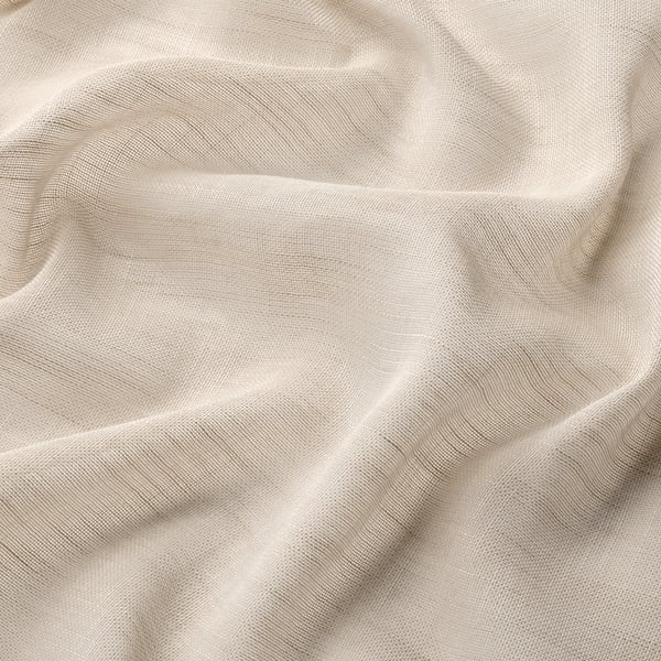 HÄLLEBRÄCKA Scheibengardine, 1 Stück, hellbeige/mit Tunnelsaum, 145x50 cm