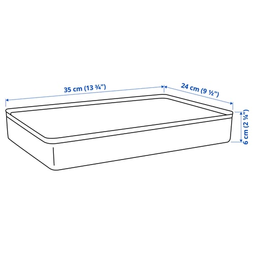 HARVMATTA Box mit Deckel, anthrazit, 24x35x6 cm