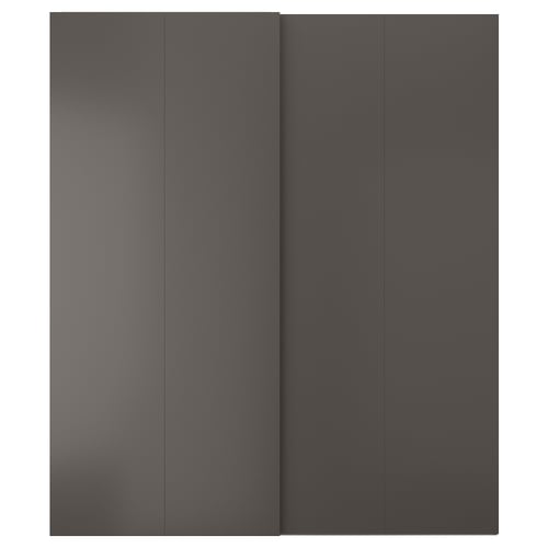 HASVIK Schiebetürpaar, dunkelgrau, 200x236 cm