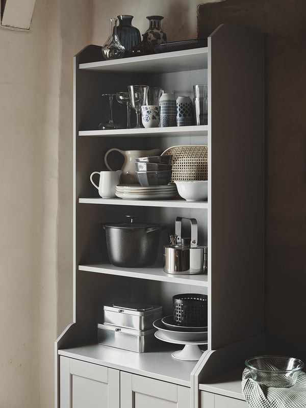 HAUGA Hochschrank mit 2 Türen, grau, 70x199 cm