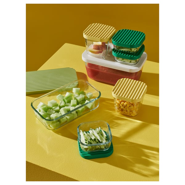 HAVSTOBIS Dose mit Deckel 5er-Set, transparent/bunt