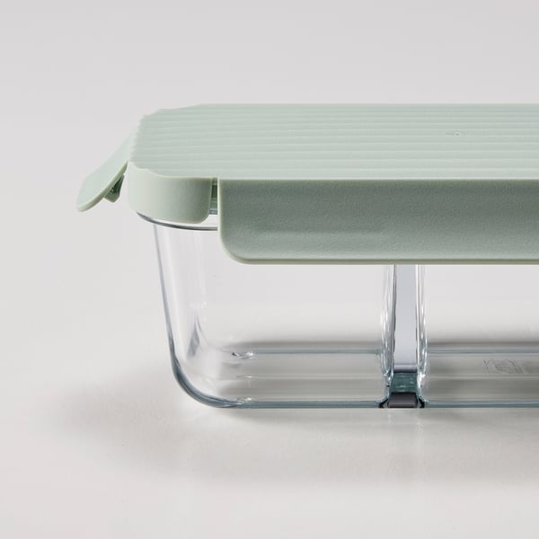 HAVSTOBIS Lunchbox, transparent/hellgrün, 700 ml
