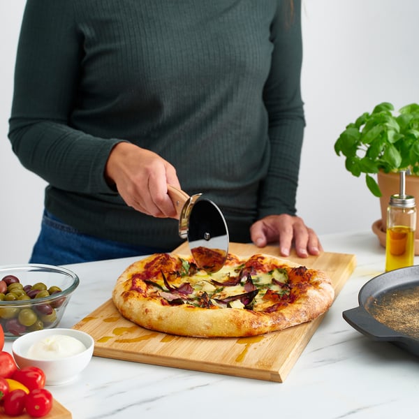 HAVSTULPAN Pizzaschneider, Edelstahl/Buche, 22 cm
