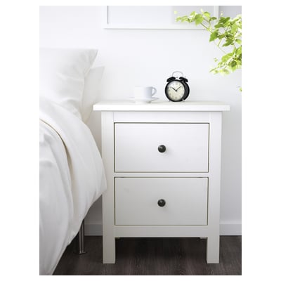 HEMNES Kommode mit 2 Schubladen, weiß gebeizt, 54x66 cm