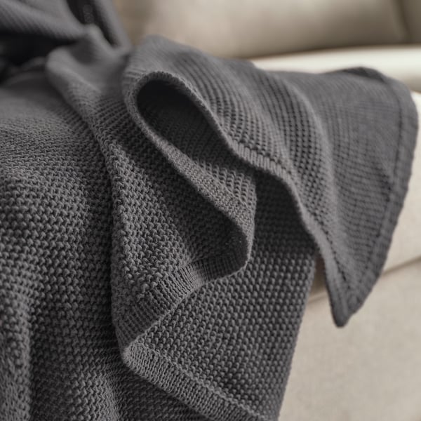 HUMLEMOTT Plaid, anthrazit, 130x170 cm