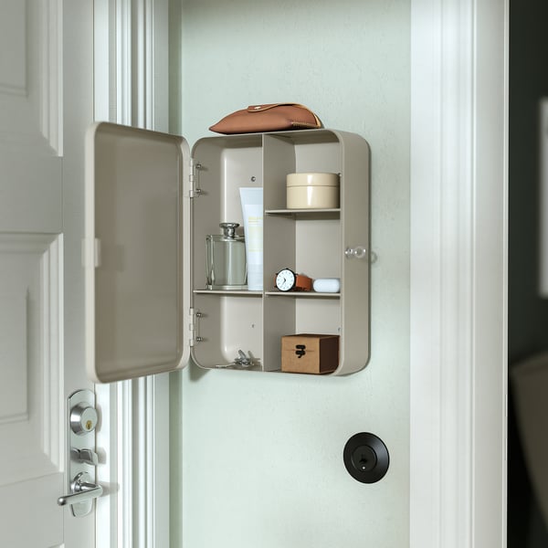 HUSBYÅN Wandschrank, graubeige, 28x11x37.5 cm