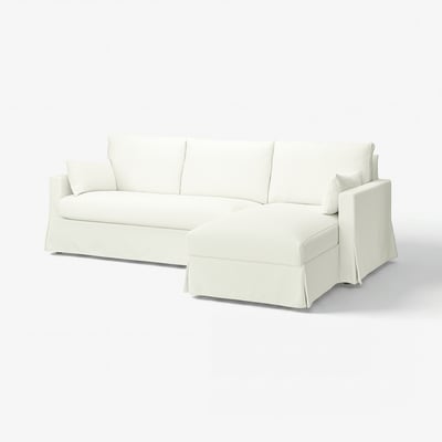 HYLTARP 3er-Sofa mit Récamiere, rechts, Hallarp weiß