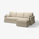 HYLTARP 3er-Sofa mit Récamiere, rechts, Hemmesta hellbeige