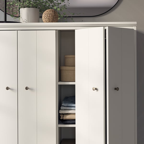 IDANÄS Schrank mit Falttüren, weiß, 121x135 cm