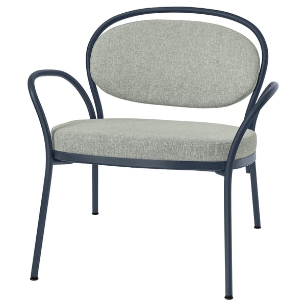 ISMANTORP Sessel, Metall schwarzblau/Tibbleby beigegrau