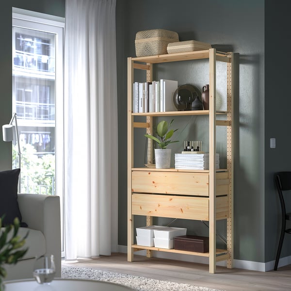 IVAR 1 Element/Böden/Schubladen, Kiefer, 89x30x179 cm