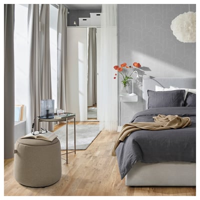 JÄRRESTAD Pouf, mit Stauraum/Tonerud dunkelbeige