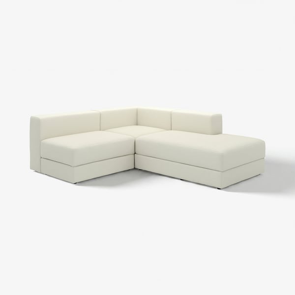 JÄTTEBO Modulecksofa 2,5-sitzig + Récamiere, rechts/Axvall elfenbeinweiß