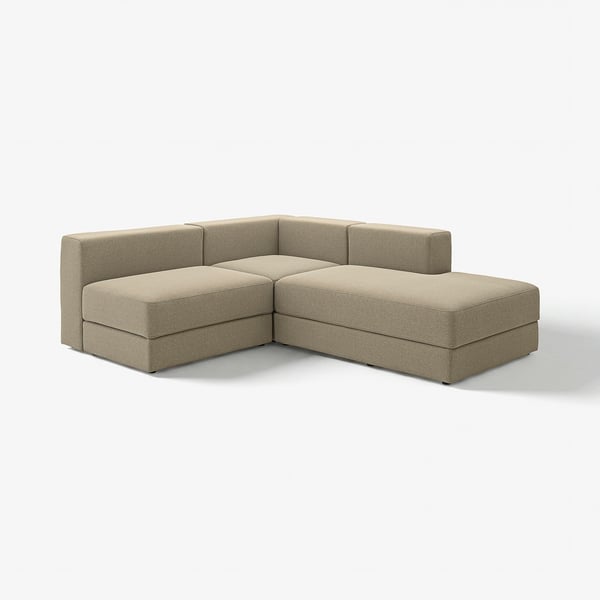 JÄTTEBO Modulecksofa 2,5-sitzig + Récamiere, rechts/Johanneshov braunbeige