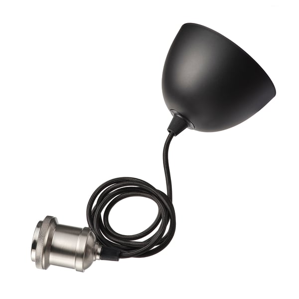 JAKOBSBYN / JÄLLBY Hängeleuchte, Klarglas/vernickelt