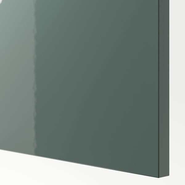 KALLARP Deckseite, Hochglanz dunkel graugrün, 39x240 cm