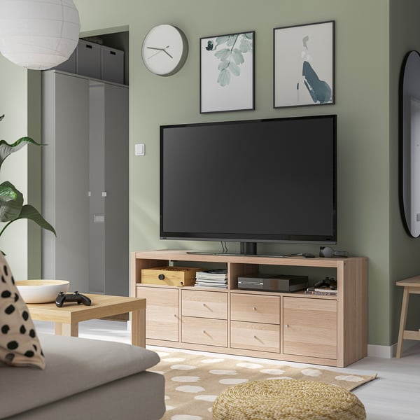 KALLAX TV-Möbel, Kombination, Eicheneff wlas, 147x39x60 cm