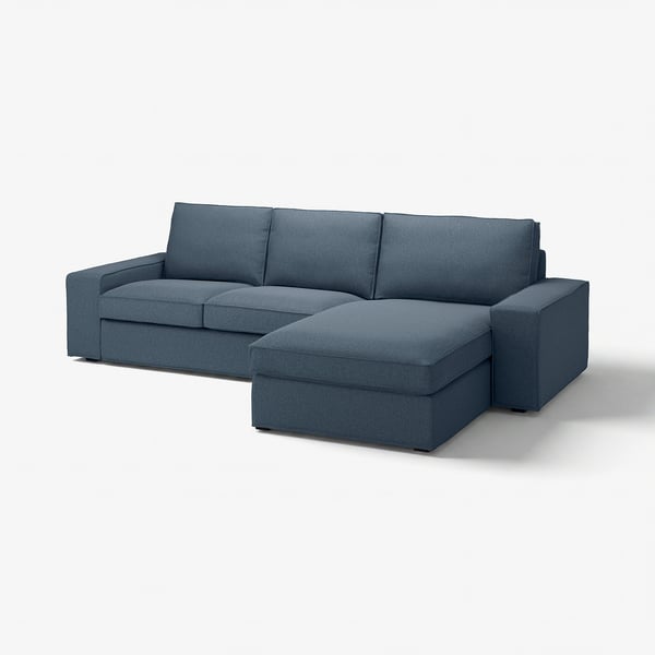 KIVIK 3er-Sofa mit Récamiere, Gunnared blau