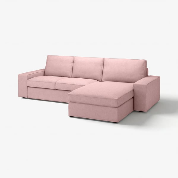 KIVIK 3er-Sofa mit Récamiere, Gunnared hell braunrosa