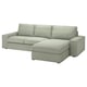 KIVIK 3er-Sofa mit Récamiere, Gunnared hellgrün
