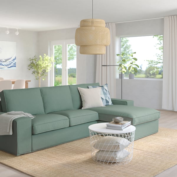 KIVIK 3er-Sofa mit Récamiere, Tallmyra hellgrün