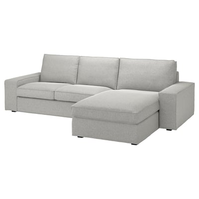 KIVIK 3er-Sofa mit Récamiere, Tallmyra weiß/schwarz