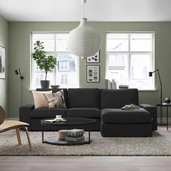 KIVIK 3er-Sofa mit Récamiere, Tresund anthrazit
