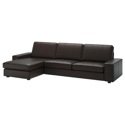 KIVIK 4er-Sofa, mit Récamiere/Grann/Bomstad dunkelbraun