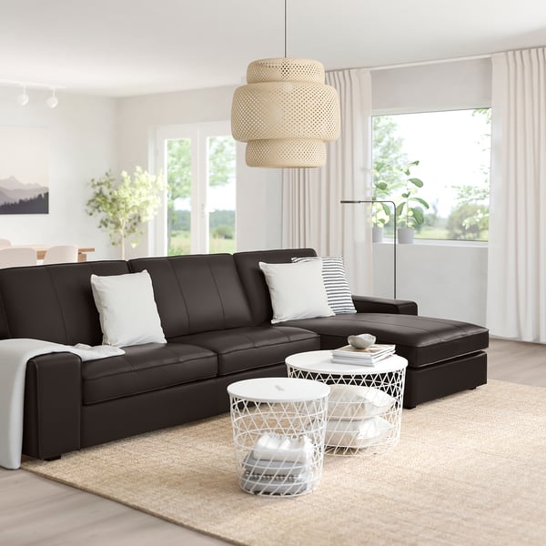 KIVIK 4er-Sofa, mit Récamiere/Grann/Bomstad dunkelbraun