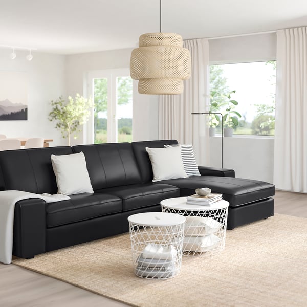 KIVIK 4er-Sofa, mit Récamiere/Grann/Bomstad schwarz