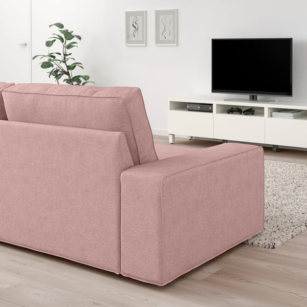 KIVIK 4er-Sofa mit Récamiere, Gunnared hell braunrosa