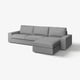 KIVIK 4er-Sofa mit Récamiere, Tibbleby beige/grau