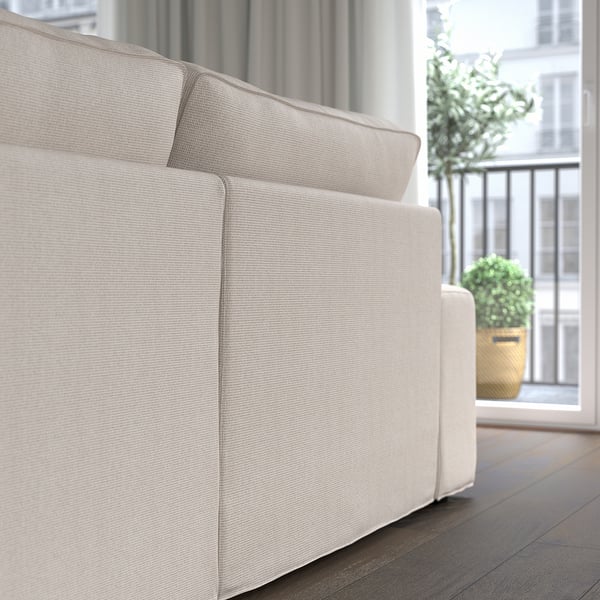 KIVIK 4er-Sofa mit Récamiere, Tresund hellbeige