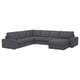 KIVIK 5er-Ecksofa mit Récamiere, Gunnared mittelgrau