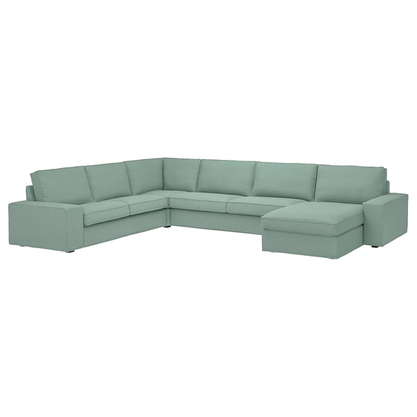 KIVIK 6er-Ecksofa m Récamiere, Tallmyra hellgrün
