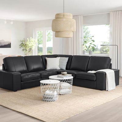 KIVIK Ecksofa 4-sitzig, Grann/Bomstad schwarz