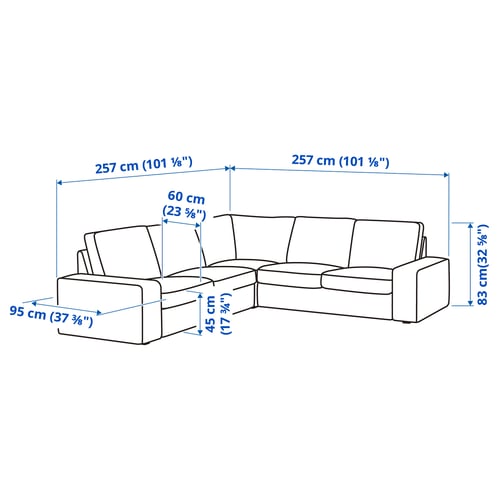 KIVIK Ecksofa 4-sitzig, Gunnared beige