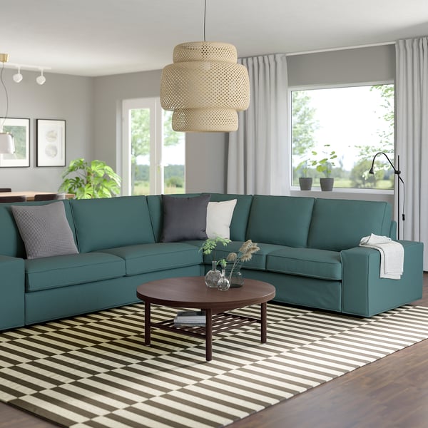 KIVIK Ecksofa 5-sitzig, Kelinge grautürkis