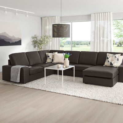 KIVIK Ecksofa 5-sitzig, mit Récamiere/Grann/Bomstad dunkelbraun