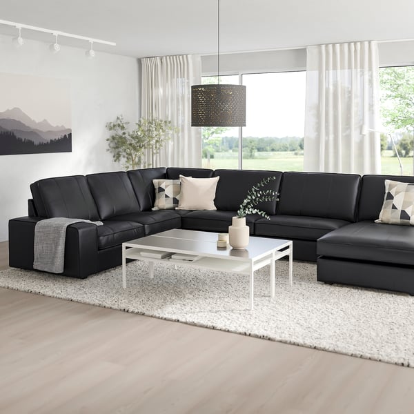 KIVIK Ecksofa 6-sitzig, mit Récamiere/Grann/Bomstad schwarz