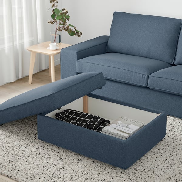 KIVIK Hocker mit Aufbewahrung, Gunnared blau