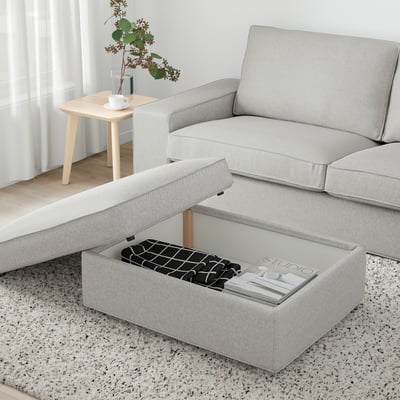 KIVIK Hocker mit Aufbewahrung, Tallmyra weiß/schwarz