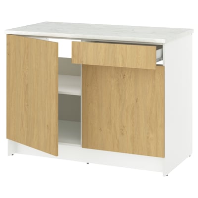 KNOXHULT Unterschrank mit Türen+Schublade, Eichenachbildung, 120 cm